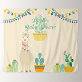 Lofaris Personalized Llama Baby Shower Backdrop Banner